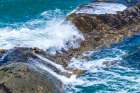 Cape Arago State Park, Coos County, Oregon, USA. Pacific Ocean wave breaking on rocks. Art Print